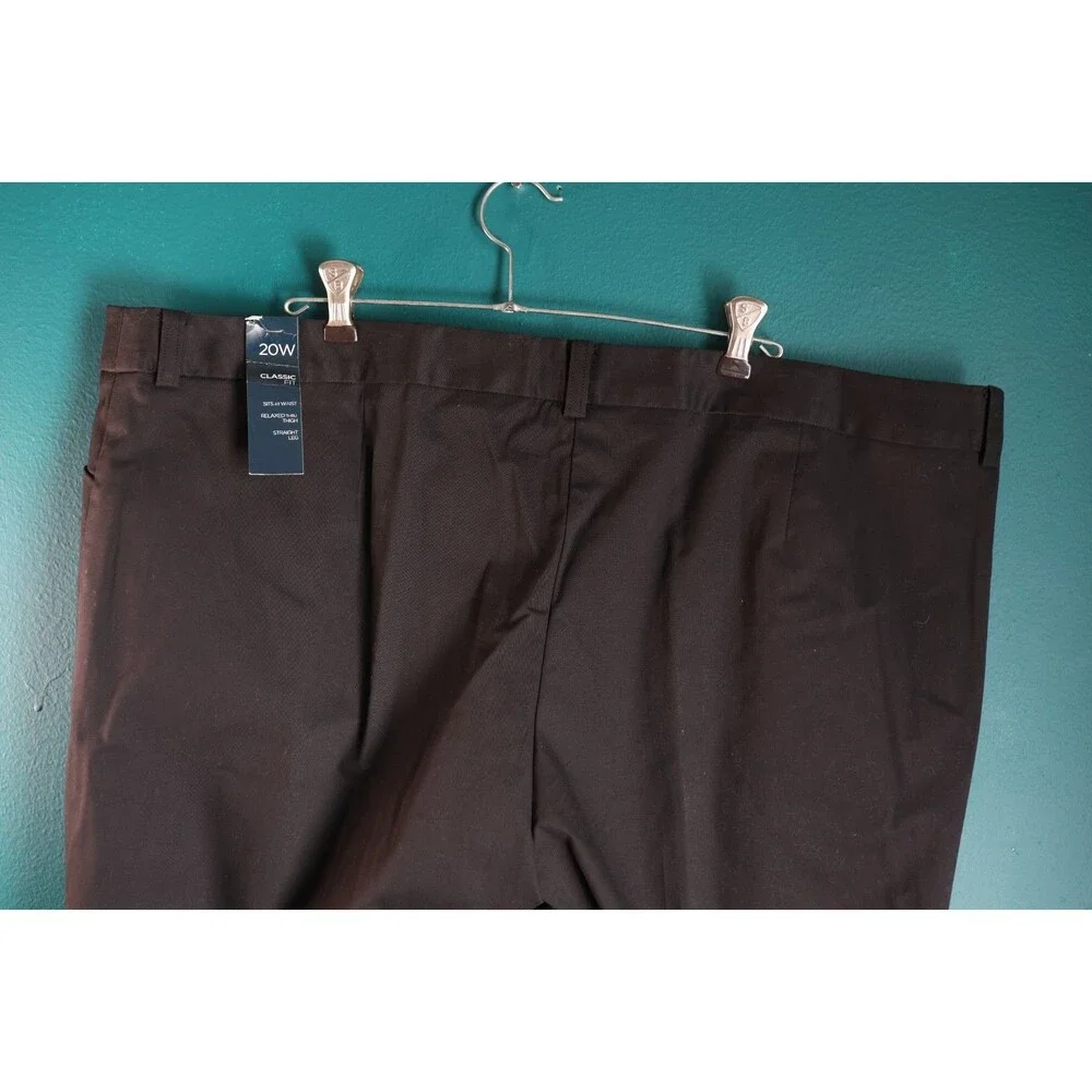 NWT Jones New York Collection Black Classic Fit Straight Leg Dress Pant 20W
